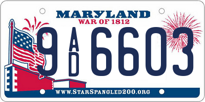 MD license plate 9AD6603