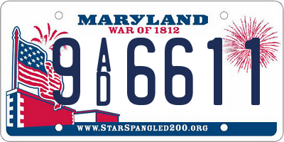 MD license plate 9AD6611