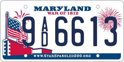 MD license plate 9AD6613