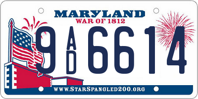 MD license plate 9AD6614
