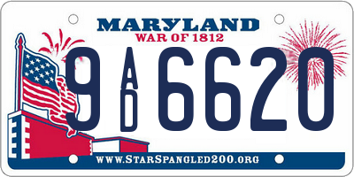MD license plate 9AD6620