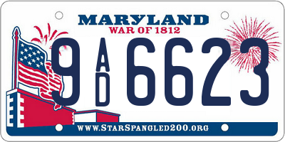 MD license plate 9AD6623