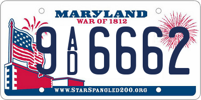 MD license plate 9AD6662