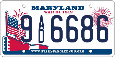 MD license plate 9AD6686
