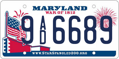 MD license plate 9AD6689
