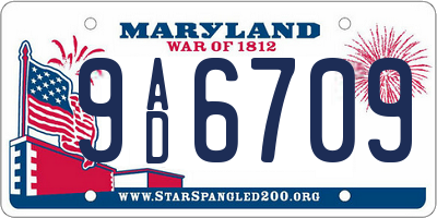 MD license plate 9AD6709