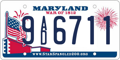 MD license plate 9AD6711
