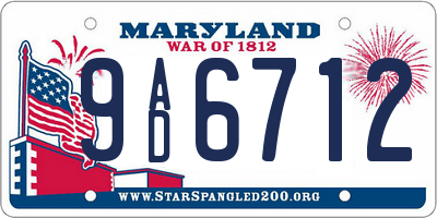MD license plate 9AD6712