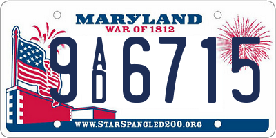 MD license plate 9AD6715