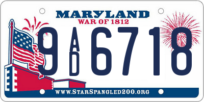 MD license plate 9AD6718