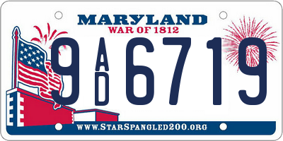 MD license plate 9AD6719