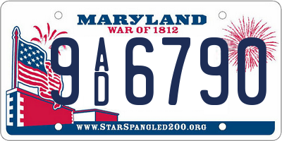 MD license plate 9AD6790