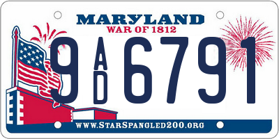 MD license plate 9AD6791