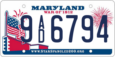 MD license plate 9AD6794