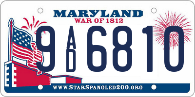 MD license plate 9AD6810