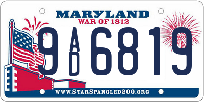 MD license plate 9AD6819