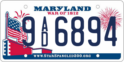 MD license plate 9AD6894