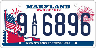 MD license plate 9AD6896
