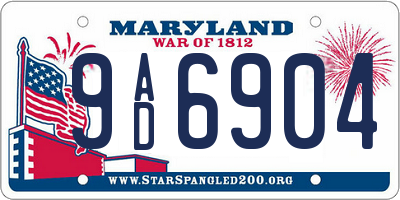 MD license plate 9AD6904