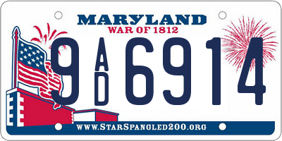 MD license plate 9AD6914