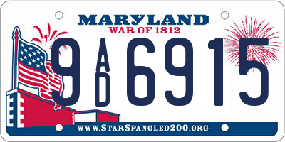 MD license plate 9AD6915