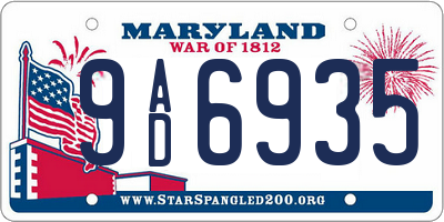 MD license plate 9AD6935