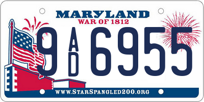 MD license plate 9AD6955