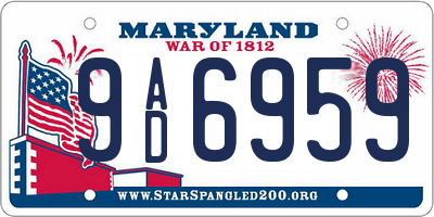 MD license plate 9AD6959