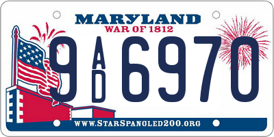 MD license plate 9AD6970