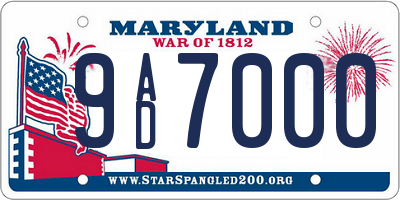MD license plate 9AD7000