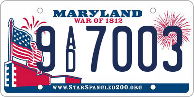 MD license plate 9AD7003