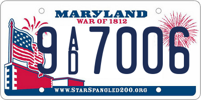 MD license plate 9AD7006