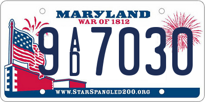 MD license plate 9AD7030