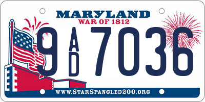 MD license plate 9AD7036