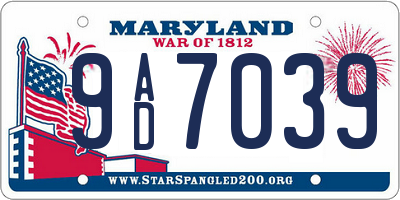 MD license plate 9AD7039
