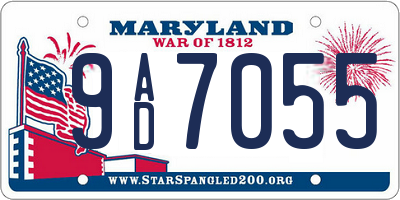 MD license plate 9AD7055