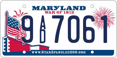 MD license plate 9AD7061