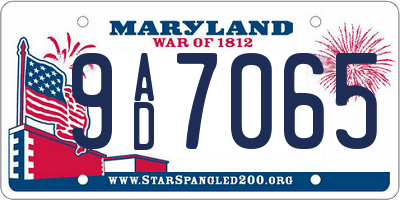 MD license plate 9AD7065