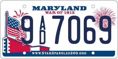 MD license plate 9AD7069