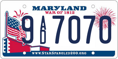 MD license plate 9AD7070