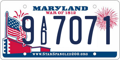 MD license plate 9AD7071