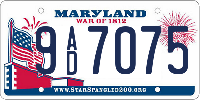MD license plate 9AD7075
