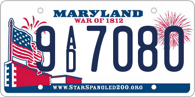 MD license plate 9AD7080
