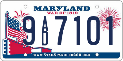 MD license plate 9AD7101