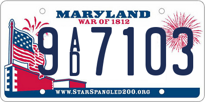 MD license plate 9AD7103