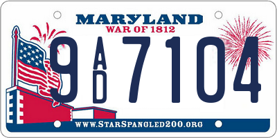 MD license plate 9AD7104