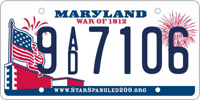 MD license plate 9AD7106