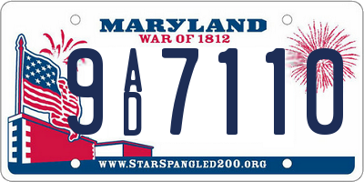 MD license plate 9AD7110