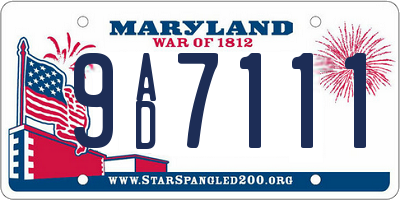 MD license plate 9AD7111