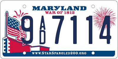MD license plate 9AD7114
